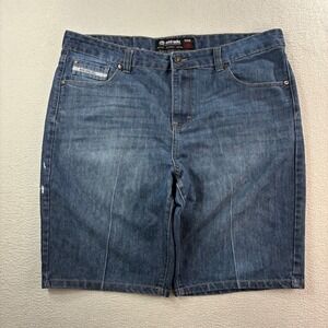 Y2K Ecko Unltd Baggy Jorts Mens 38x12 Blue Denim Jean Shorts Loose Streetwear